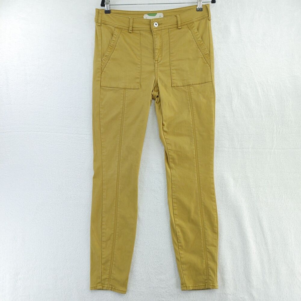 Anthropologie by Anthropologie Mustard Yellow Front Seam Skinny Pants Size 29